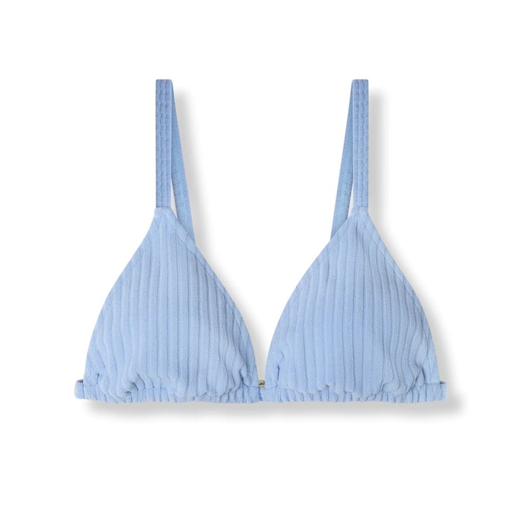 [NWT] Cord Toweling Triangle Bikini - Pacific Blue